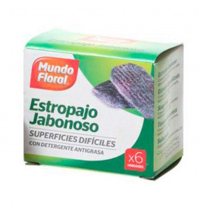 Estropajo jabonoso mundo floral x6